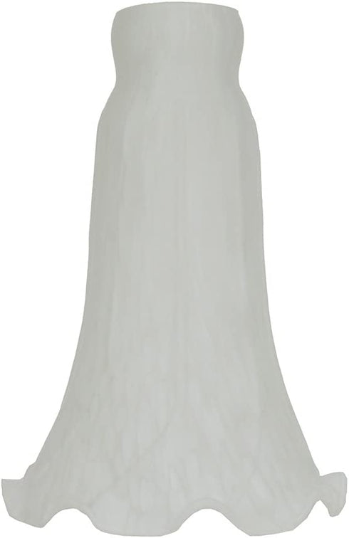 MIXDOM Tiffany Style White Pond Lily Tulip Flower Glass Replacement Lamp Shade 4.5" Wide X 6" Tall X 1.5" Fitter