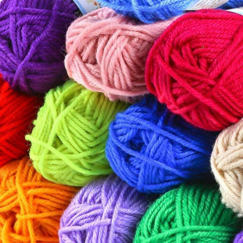 Pllieay 60 Pieces Mesh Plastic Canvas Kit Including 6 Shapes 3 Inch Clear Plastic Canvas, 12 Colors Acrylic Yarn and Tools for Embroidery Plastic Canvas Craft, Knit and Crochet Projects