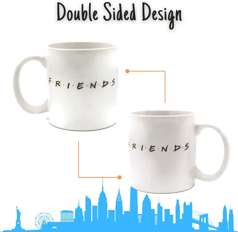 Silver Buffalo Friends Doodle Logo Ceramic Mug, 20 Ounce White