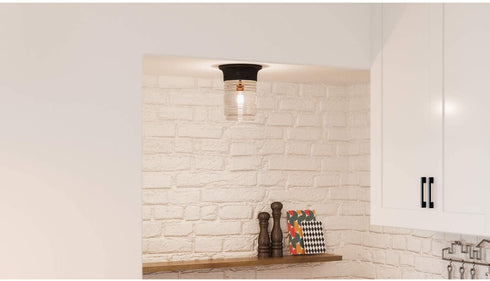 Design House 587238 Jelly Jar 1-Light Indoor/Outdoor Flush Mount Ceiling Light, Oil Rubbed Bronze