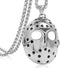 FIZIZDH Men's Stainless Steel Jason's Mask Hollow Openwork Pendant Necklace, 24 inch Keel Link Chain