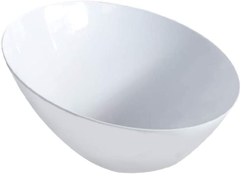 Party Essentials Disposable Hard Plastic Contemporary Angle Bowl, 8-Count, 8 oz, White