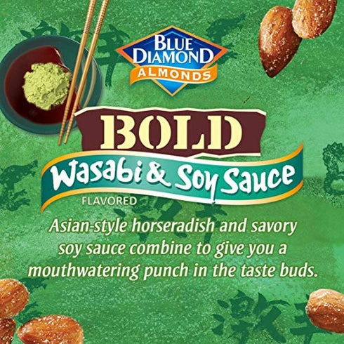 Blue Diamond Almonds Wasabi & Soy Sauce Flavored Snack Nuts, 16 Oz Resealable Bag (Pack of 1)