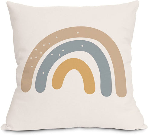 Ailansnug Boho Sun and Moon Clouds and Rainbows Kids Throw Pillow Case Modern Art Pillow Cover for Living Room Bedroom Home Minimalist Decorations 18"x 18", 4 Pack No Pillows