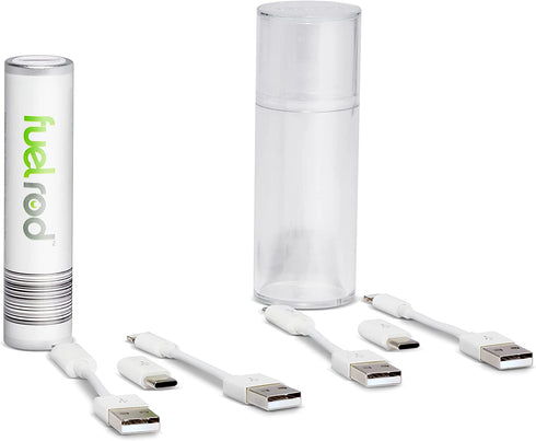 FuelRod Portable Charger Kit, with One Extra Set of Cables & Adaptors, Compatible with All Tablets, Smart Phones, Rechargeable Backup Power Bank, SWAP for Charged Rod at Kiosk