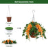 INQCMY Artificial Hanging Flowers in Basket, Hanging Lvy Basket with Artificial Plants for The Decoration of Courtyard, Outdoors and Indoors,DIY Project (Orange Coreopsis)