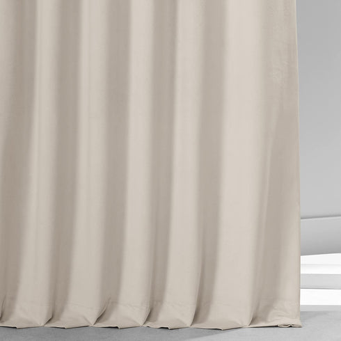 HPD Half Price Drapes VPCH-P Signature Blackout Velvet Curtain (1 Panel), 50 in x 84 in, Neutral Ground