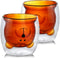 Aibiubiu Cute Bear Tea Cup Double Wall Insulated Glasses Tea Cup Bear Beer Mugs Coffee Mug Couple Glass Mugs Birthday Gifts Interesting Gifts(2Pcs Brown Bear)