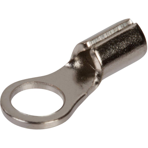 Morris Products High Temperature Ring Terminals – 8 Wire Size - ¼-inch Stud Size – Nickel-Plated Steel – For HVAC, Industrial Kilns, Electric Space Heaters, Commercial Ovens, Fryers – Pack of 100, (12524)