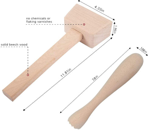 Pack of 2 Professional Lewis Bags and 1 Piece Ice Mallet,1pc Muddler Bar Tool Set Reusable Canvas Crushed Ice Bags for Home Party Bar Kitchen Dried Ice Crushing