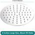Welan Rain Shower Head Round 8 Inch Shower Heads High Pressure Angle Adjustable, Stainless Steel Waterfall Shower Heads Rainfall, Ultra-thin Design and Pressure Boosting Large Showerheads