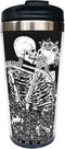 Waldeal The Kissing Lovers Skull Travel Coffee Mug with Flip Lid, Day of The Dead Stainless Steel Valentine's Day Cup for Men Women 15 OZ