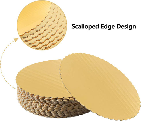 NPLUX 10 Inch Gold Cake Boards Gold Round Cake Cardboard Rounds, 30 Pack