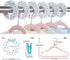 Lemonfilter 20 Pack Kids Velvet Hangers, Non-Slip Baby Clothes Hangers Space Saving Ultra Thin Toddler Children Hangers + 8 Pcs Baby Clothing Dividers + 10 Finger Clips (Pink)