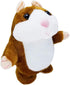 Tonmp Brown Talking Hamster Mouse Toy - Repeats What You Say and Can Walk - Electronic Pet Talking Plush Buddy Hamster Mouse as Party Gift (Brown)