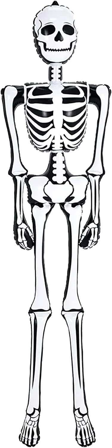 ArtCreativity Halloween Skeleton Inflate Decoration - 6ft Tall - Cute and Creepy Home Decor - for Indoor and Outdoor Use - Halloween Party Supplies, Contest Prize for Kids