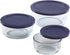 Pyrex Circular Glass Storage Container Set with Lids | 6 Piece Simply Store Meal Prep Glass Food Storage Containers | Microwave, Dishwasher, and Oven Safe | BPA Free Lids | Proudly Made in the USA
