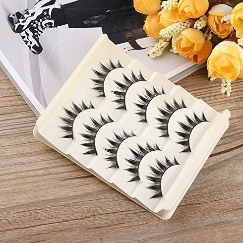 DSLONG 5 Pairs False Eyelashes Japanese Style Makeup Thick Eyelash Extension ,cosplay Makeup Eyelashes,reusable Lashes Eye Makeup Tools