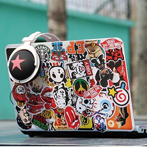 CHNLML Cool Sticker 50pcs Random Music Film Vinyl Skateboard Guitar Travel Case Sticker Door Laptop Luggage Car Bike Bicycle Stickers (Not Random) (Alien Style)