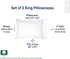1000 Thread Count, Soft & Smooth, 100% Cotton Sateen Weave, Hotel-Quality, Set of 2 Classic Style White King Pillow Cases Fits King Size Pillows