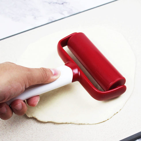 AooBaBa 4 Pieces Pizza Tools Set incl Dough Cutter Roller Docker and Pizza Cutter Wheel, Pastry Pizza Pie Roller Rolling Pins and Time-Saver Pizza Dough Docker(4 pcs)