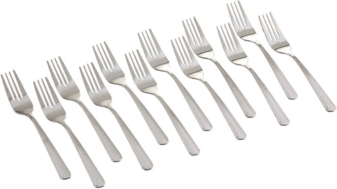 Winco 12-Piece Dominion Salad Fork Set, 18-0 Stainless Steel, Silver