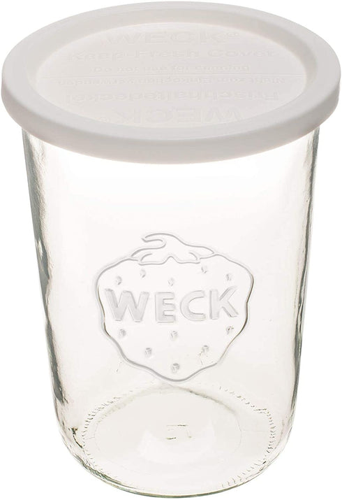 Weck Canning Jar 743-3/4 L Weck Mold Jars made of Transparent Glass - Eco-Friendly Canning Jar - Food Storage Containers with Lids Airtight 1 Jar with Keep Fresh Cover