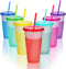 Color Changing Cups Tumblers with Lids Straws - 7 Reusable Bulk Tumblers Plastic Cold Cups for Adults Kids 24oz Tumbler