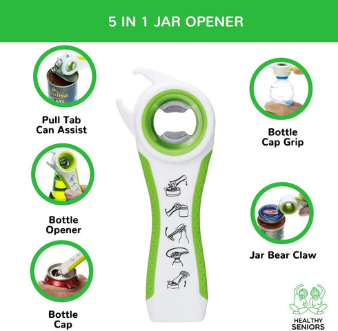 Healthy Seniors Jar Opener Set - The Jar Opener For Seniors With Arthritis, Weak Or Rheumatoid Hands