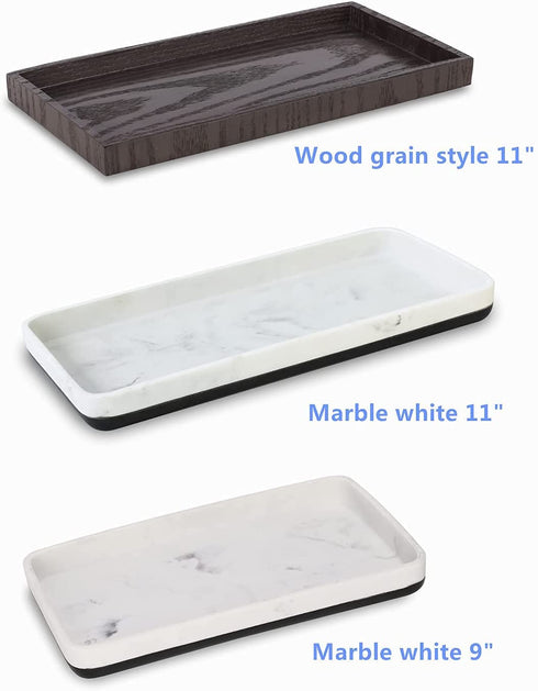 Vanity Tray, LKKL Kitchen Sink Tray, Jewelry Organizer for Candle Soap Perfume Cosmetic, Countertop Dresser Decorative Tray, Bathroom Tray Toilet Tank Storage Tray, Women Gift 11"