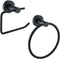 Cavoli Bathroom Accessories Set 2-Piece Aluminum Towel Ring, Toilet Paper Holder, Rustproof Wall Mounted Matte Black Finish