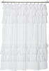 Madison Park Grace White Shower Curtain,Solid Cottage Top Shower Curtains for Bathroom, 72 X 72, White