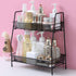 Spice Rack Organizer , 2-Tier Bathroom Shelf Organizer countertop, Kitchen Rack Organizer for Spice Can Sauce Jars Bottle (Black)