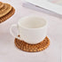 Rattan Coasters, Handmade Teacup Coasters, Creative Gift for Kitchen Table Drinks Crafts Round Natural Coasters Coasters Set (3.94in)
