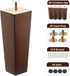 Wood Furniture Legs 8 inch Sofa Legs Pack of 4,Couch Legs Square Brown,Mid Century Desk Legs,Sofa Replacement Parts, for Dresser Legs Sideboard Recliner Couch Circle Chair Couch Riser Coffee Table