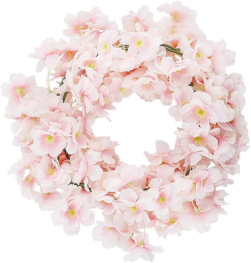 CEWOR 4pcs Artificial Cherry Blossom Flower Vines Hanging Silk Flowers Garland for Wedding Party Home Decor Japanese Kawaii Decor