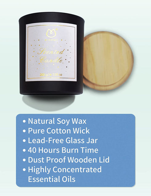 aromall Scented Candle / Nectarina, Rose & Vanilla Fragrance Notes / Made with Soy Wax and Essential Oils / 7.05oz(200g) / 1 Pack / Ideal Aromatherapy Gift for Mom, Dad, Grandma or Aunt