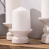 Cone Top Pillar Candles by Bask - Set of 3 - 3" x 4", 6", and 8" Dripless Unscented Candles in White for Home Decor, Relaxation & All Occasions