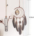 WEAGO Unique Owl Dream Catchers for Hanging,Half Circle Moon Net Dream Catcher,Wooden Beads& Owl Feather with Small Circle Pendant Dream Catchers,Wall Hanging Decoration Bedroom Home Ornament Gift