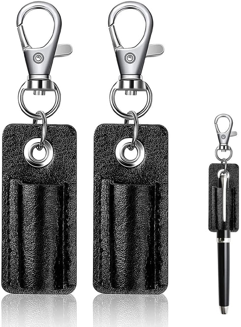 2Pcs Portable Pen Holder Leather Lanyard Pen Holder Anti-lost Pen Holder Protector for Neck Lanyard Badge Pen Holder Keychain for Pacpack