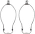 8 Inch Lamp Shade Harp Holder, OZXNO 2-Pack Horn Frame Lamp Shade Bracket with Light Base and Ball Lamp Finial DIY Lighting Replacement Accessories for Table/Floor Lamps (Sliver)