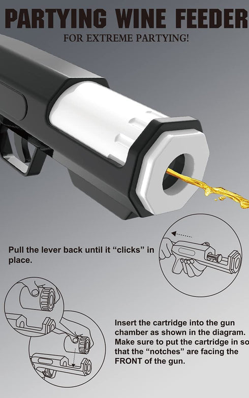 Alcohol Shot Gun, Bubbly Blaster Champagne Gun Shooter, Alcohol Gun Sprayer Alcohol Gifts for Epic Shot Party/ Bachelor Party - Load Your Favorite Alcohol, Aim, Shoot and Drink