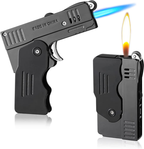 Morisk Torch Lighter Switchable Soft / Jet Flame, Butane Pipe Lighter Refillable with Lockable Function, Cool Foldable Lighters Unique Gift for Men(Butane Not Included)