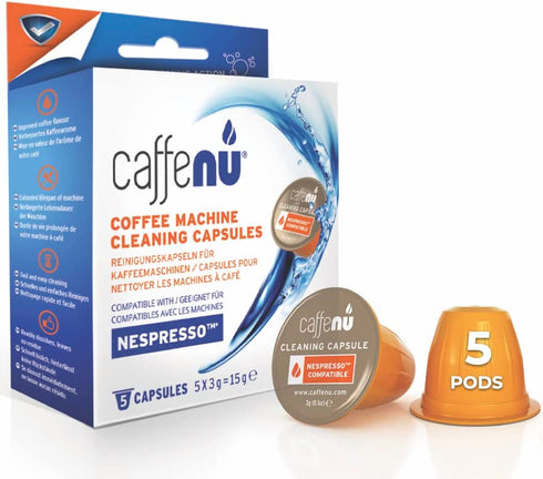 Caffenu Nespresso Machine Cleaning Capsules, Cleans Brewing Chamber and Exits through Spout, Quick and Powerful Clean, Compatible with Nespresso Originaline, Food Safe, 5 Cleaning Pods