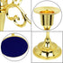 Dorlotou Metal Candelabra 5-Candle 10.1 Inch Tall Candle Holder Stick for Home Wedding Event and Party Festival,Gold