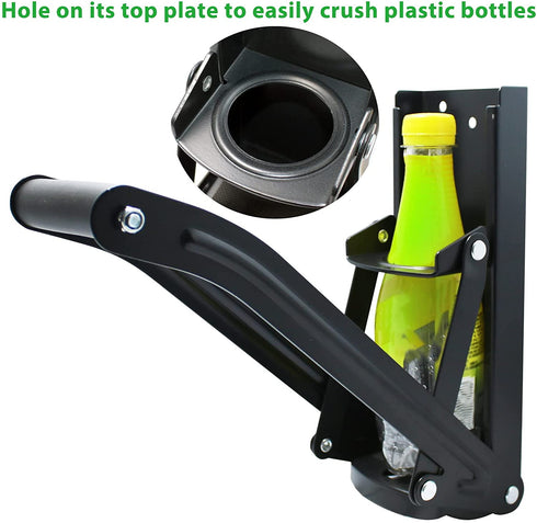 laffeya Can Crusher 16oz, Bottle Opener, Aluminum Can Crushers, Eco-Friendly Can Crusher Wall Mounted Soda Beer Smasher Recycling Tool (16 oz, Black)
