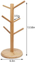 Bamboo Mug Holder Tree, Coffee Mug Rack, Hanging Coffee Cup Holder for Counter, Coffee Bar Organizer Accessories, Coffee Stands for Kitchen, Tea Cup Holder with 6 Hooks Mug Storage Shelf (1 Pack)