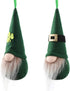 St Patrick Day Hanging Gnome Ornaments Set of 10, Irish Gnomes Handmade Leprechaun Elf Tomet DecorationsSpring Gnome Lucky Clover Hanging Ornament