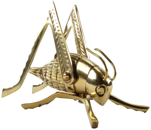 Solid Brass Lucky Cricket Rustic Fireplace Hearth Mantle Decor