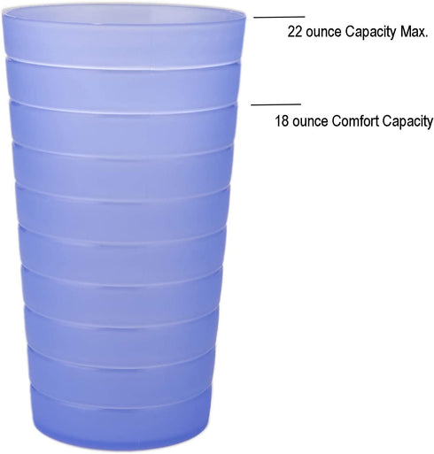 AOYITE Plastic Tumblers Drinking Glasses Set of 12 | Break Resistant 22 oz Plastic Cups | 6 Assorted Colors Restaurant Quality | BPA Free